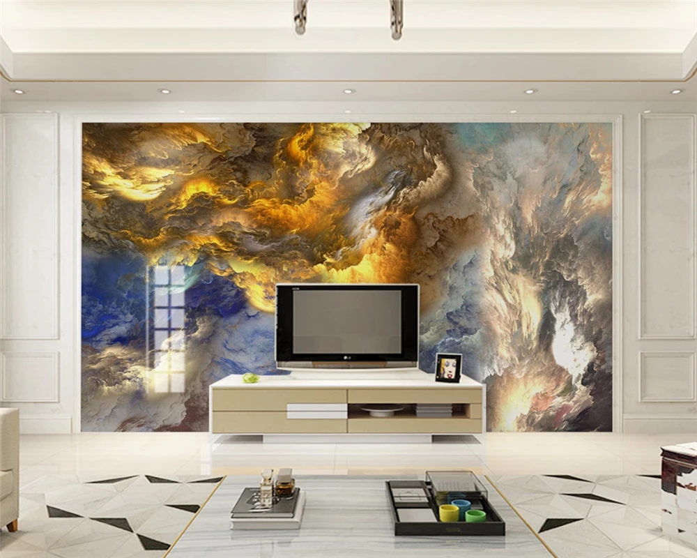 beibehang Custom modern classic decorative painting wallpaper modern abstract colorful fire cloud tv background wall papers home