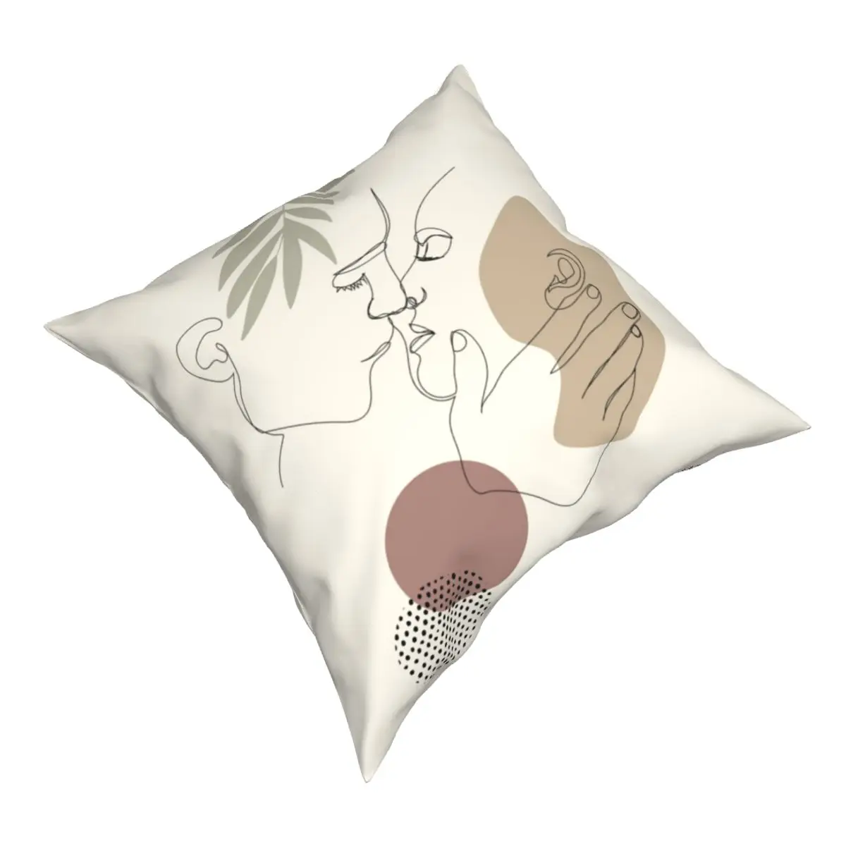 Kiss Line Art Streak Face Pillowcase Printed Polyester Cushion Cover Decorations Abstract Throw Pillow Case Cover Living Room