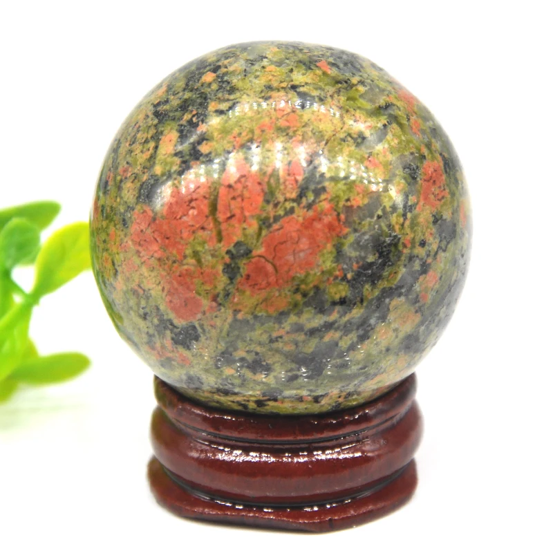 1PC Natural Crystal Ball Unakite Stone Globe Massaging Ball Reiki Healing Quartz Ball Natural Stone Home Decoration Gifts