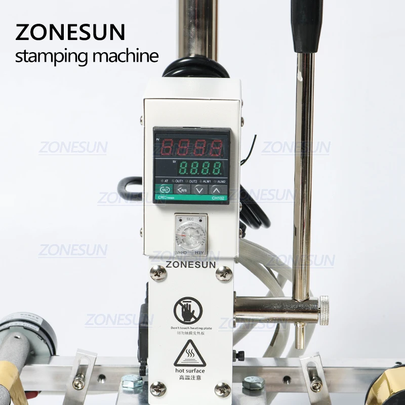 ZONESUN ZS-90A Automatic Foil Paper Running Hot Stamping Machine Leather Wallet Belt Brand Logo Embossing Heat Press Machine