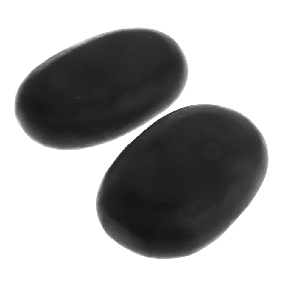 2 Piece Large Massage Stones Hot Spa Rock Basalt Volcanic Stones Lava Natural Stone, 11x7 cm