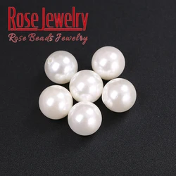 100% Natural White Half Drilled Shell Pearl Beads 5pcs 2-20mm Spacer Loose Beads For Jewelry Making DIY Bracelets Ear Studs 15