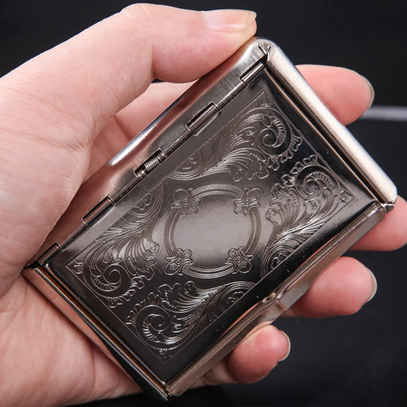 1Pcs Pupular Creative Vintage Metal Smoking Cigarette Case Fashion Men Cigar Tobacco Holder Pocket Box Gifts