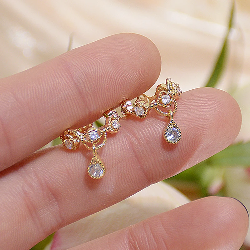

Bohemia Charm Ear Bone Clip Earrings for Women 14k Plated Gold Zirconia No Pierced Ears Earring Birthday Gift Jewelry Pendant