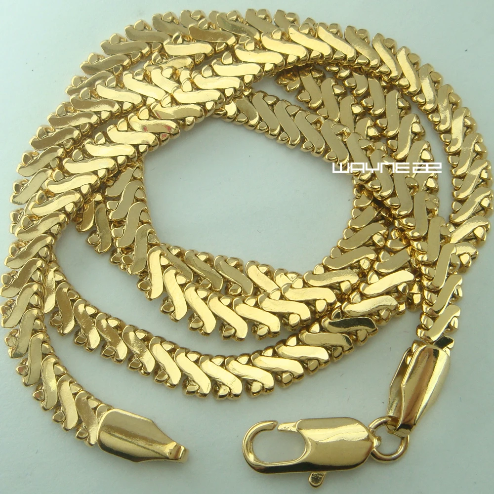 Herren Goldfarbene Halskette Kette 50 cm 60 cm 70 cm Länge 4,5 mm Breite N272 – Detail 3