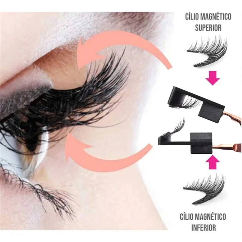 8 Pcs Natural Magnet Eyelashes Natural Thick False Eyelashes 3D Eyelashes Reusable Makeup Eyelash Tool Free Shipping