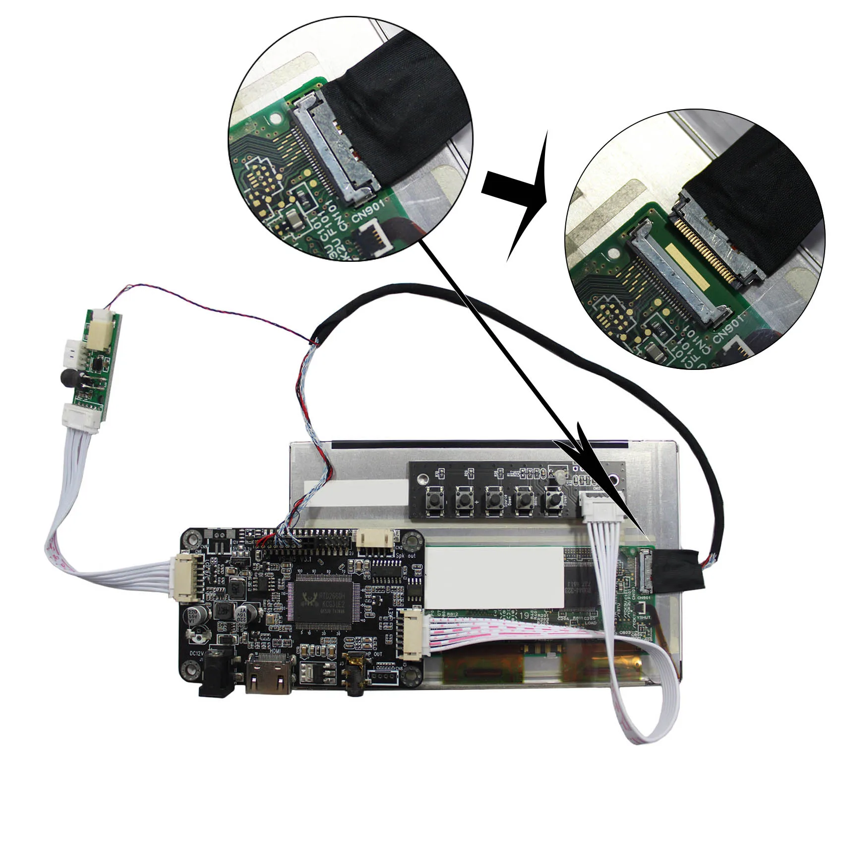 5,6 дюймовый LTD056ET3A 1024X600 подсветка WLED ЖК-экран со стандартной платой контроллера ЖК-дисплея