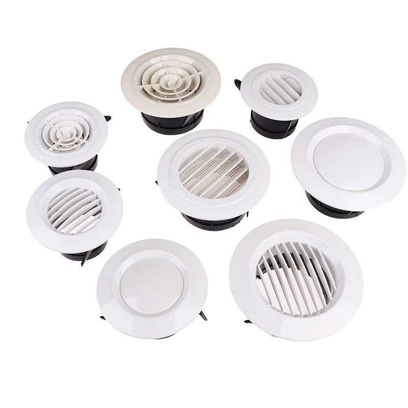 1PC Adjustable Air Ventilation Cover Round Ducting Ceiling Wall Hole Air Vent Grille Louver Kitchen Bath Air Outlet Fresh System