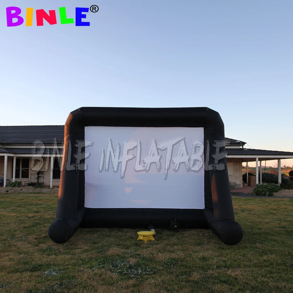 New family use mini 4x3m inflatable Movie Screen Giant Outdoor Projector Cinema Party Theatre for backyard