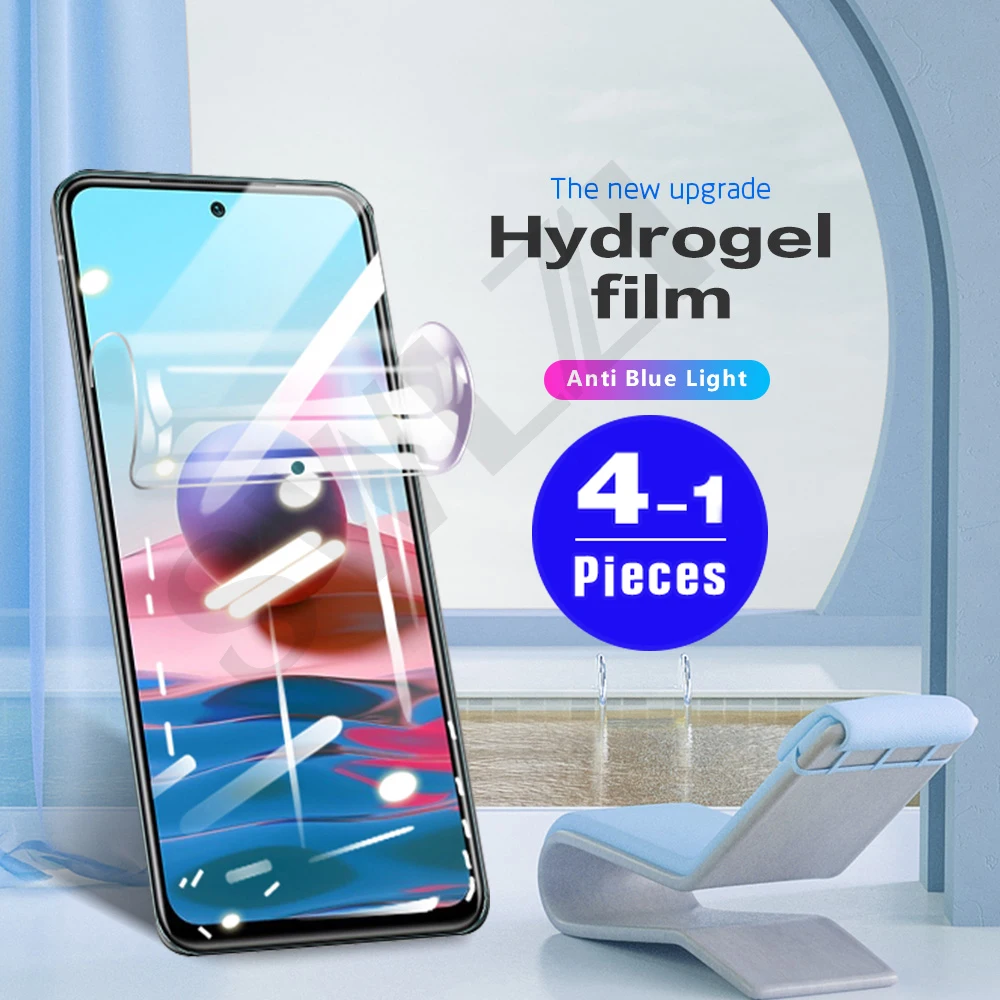 1-4Pcs cover hydrogel film for Redmi note 10 10S 9 pro Max 9T 9S 8 8T 7 7S 10X phone screen protector Not Glass protective film