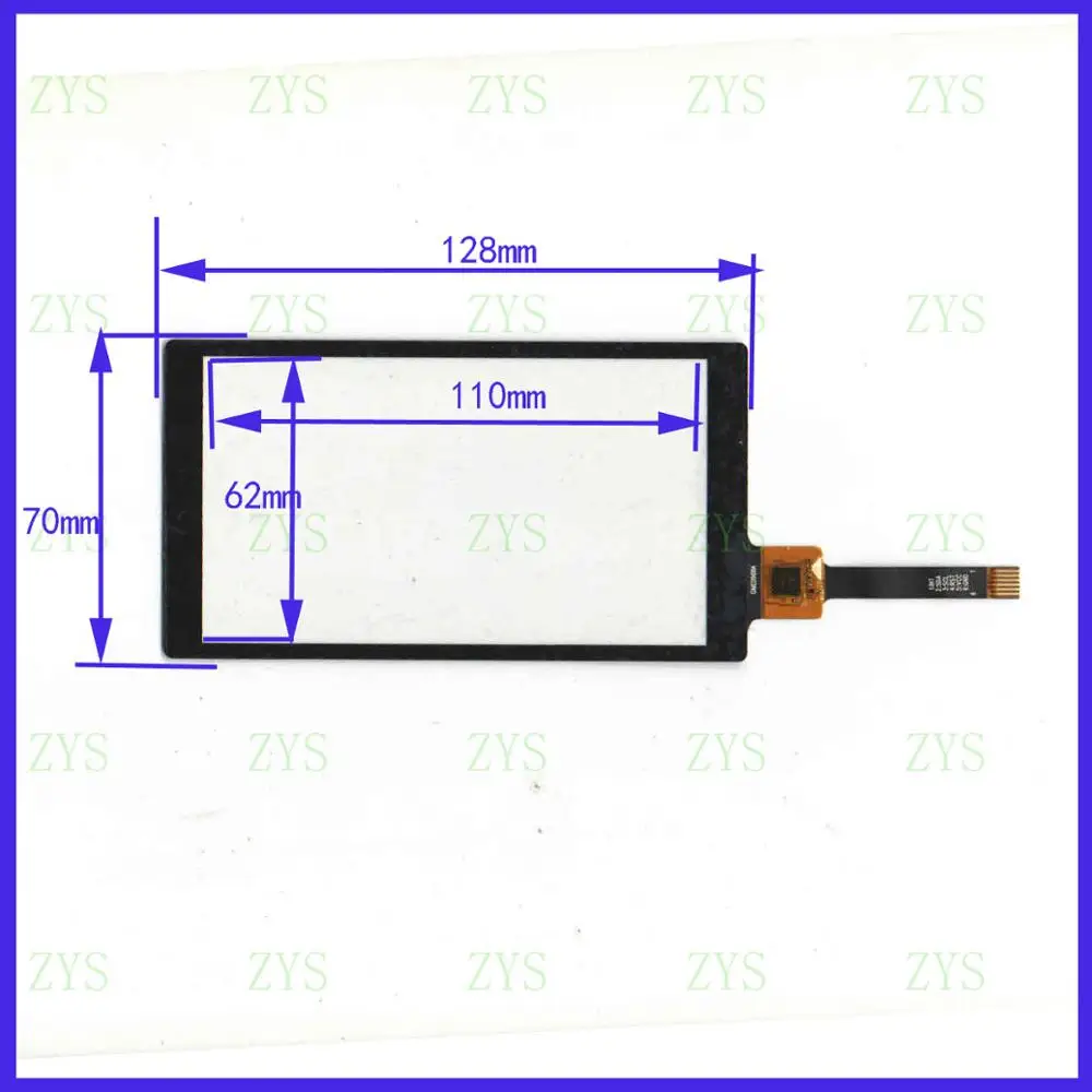 ZhiYuSun  Freeshipping GME0968A  5inch Capacitive screen For GPS CAR 128mm*70mm Touchsensor glass 128*70