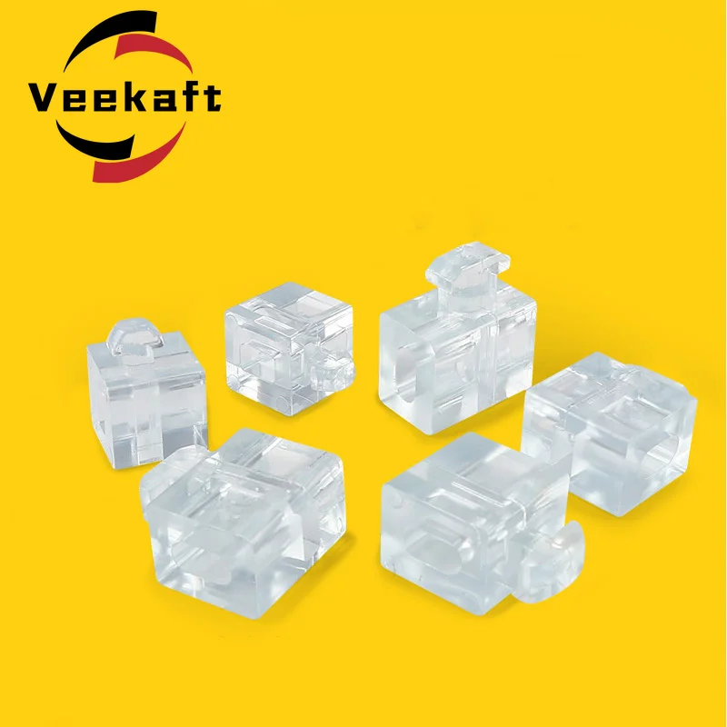 Blocco di collegamento acrilico accessori per profili in alluminio particelle di gomma trasparente blocco di plastica 2020/3030/4040 guscio per