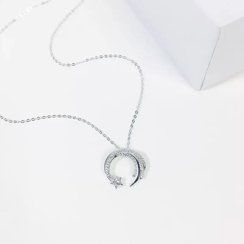 Star Moon Necklace Meteor Garden Jewelry Chain Choker Fashion Trend Gift