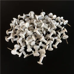 Lot de 100 punaises blanches en plastique, épingles colorées à grande tête, pour reliure de bureau, panneau de liège