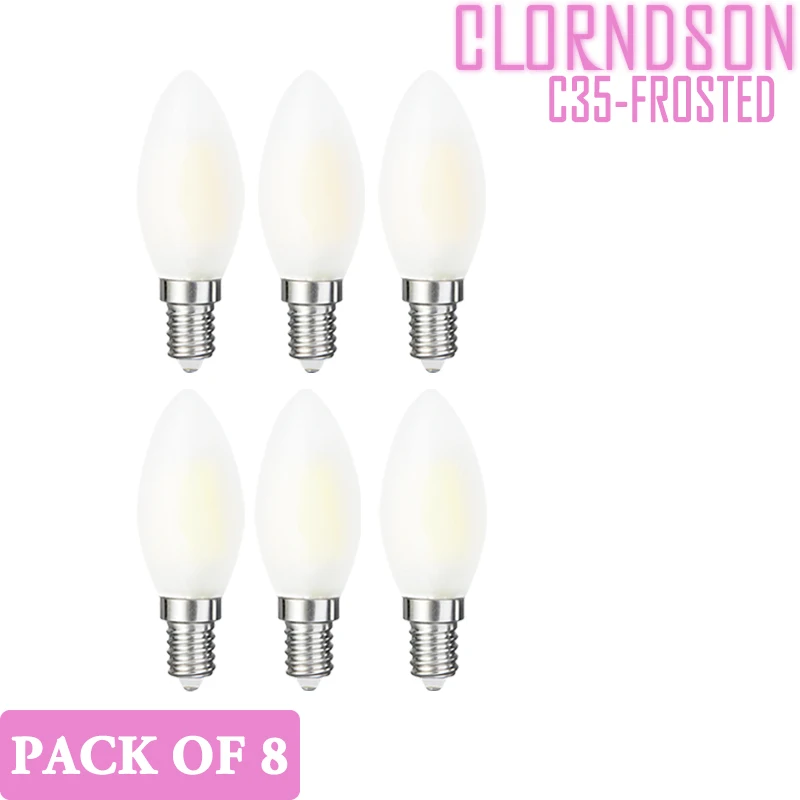 

Pack of 8 Dimmable Frosted 2W-8W Led Candle E14/E12 Vintage Retro Candle Lamp 110V 220V Filament Bulbs For Chandelier Lighting