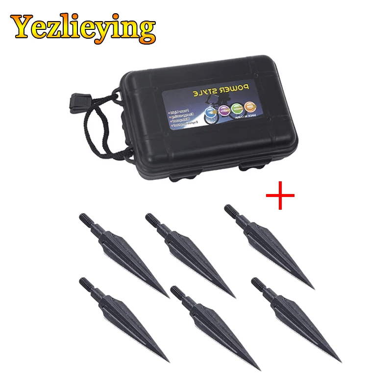 

Hunting Crossbow Archery Broadhead with Storage Box, High Carbon Steel Arrowhead, Compound Bow Archery, 140Grains