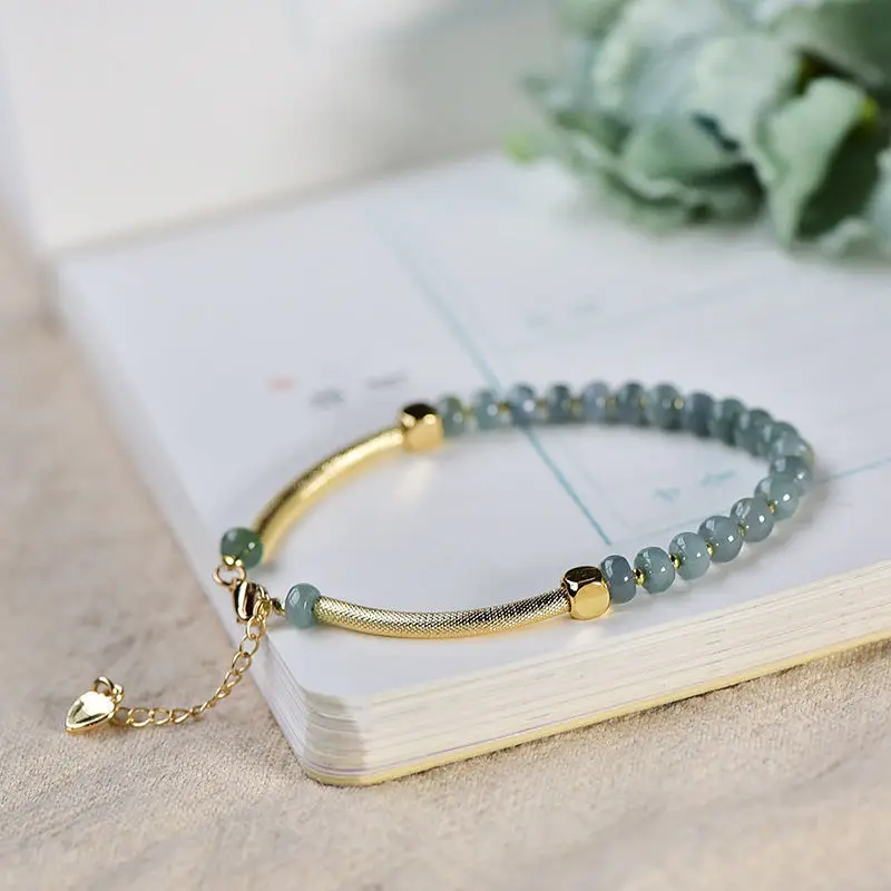Natural Stone Abacus Beads Bracelet Jade Bangle With Extension Chain Women Handmade Lucky Chakra Friendship Couple Charm Jewelry