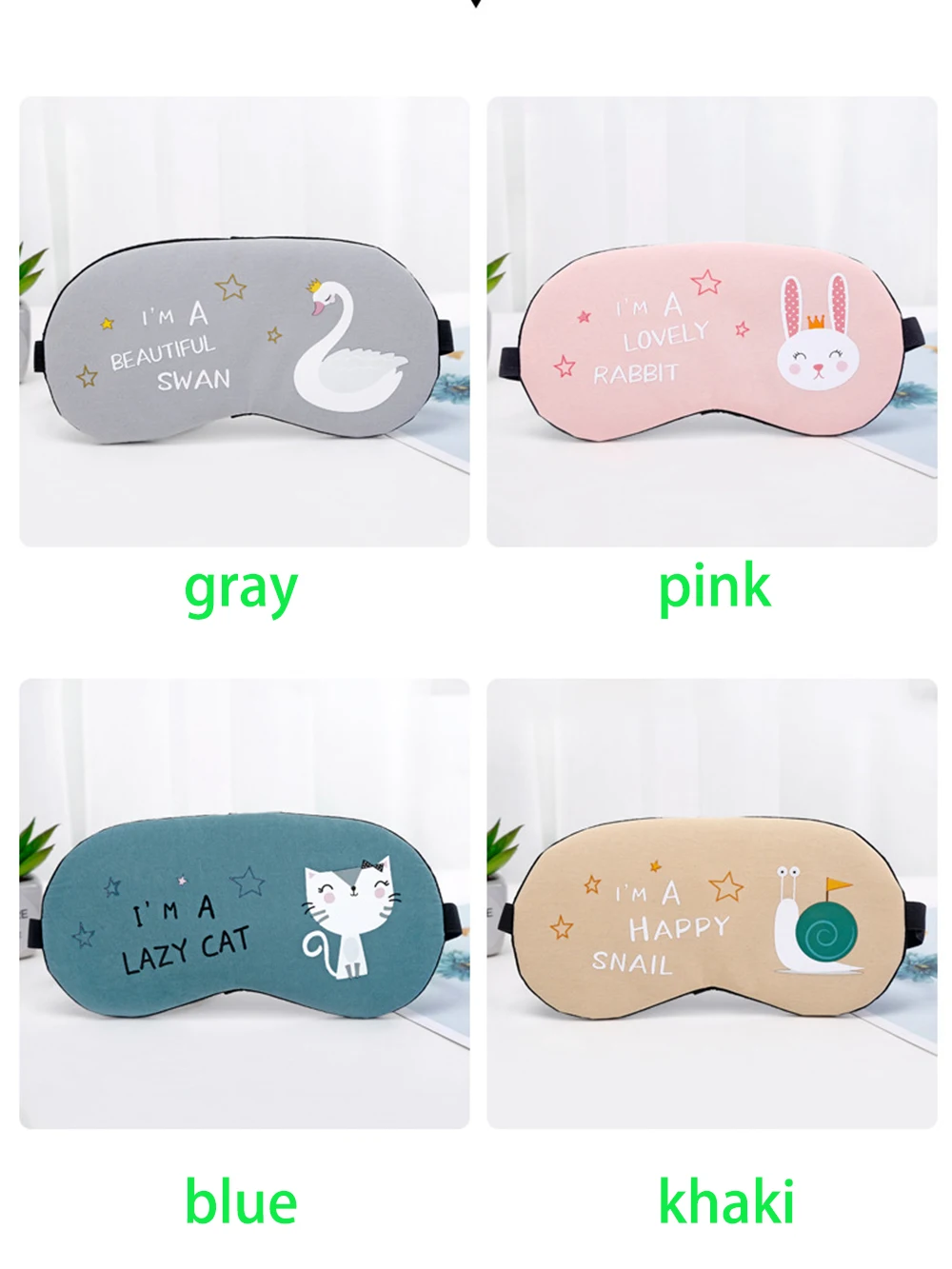 

Sleeping Mask Eyepatch Eye Cover Cotton Creative Lovely Cartoon for Eye Travel Relax Sleeping Aid Eye Patch Shading Eye Mask