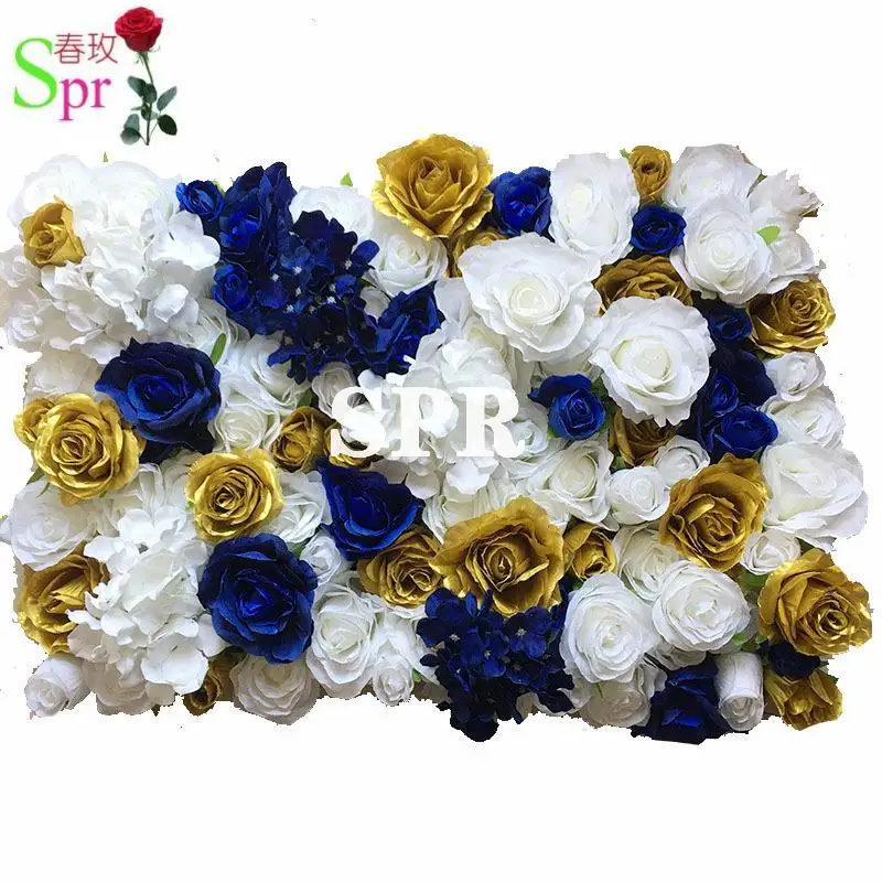 

SPR 3D ROSE flower wall PANELS GOLD 10pcs/lot wedding backdrop artificial flower party events table runner centerpiece