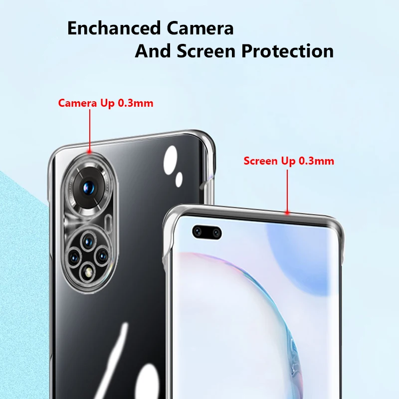 Custodia senza cornice placcata Ultra sottile per Honor 60 50 30 Pro Plus Honor60 SE 30S Hard PC Clear Camera proteggi Cover posteriore Shell