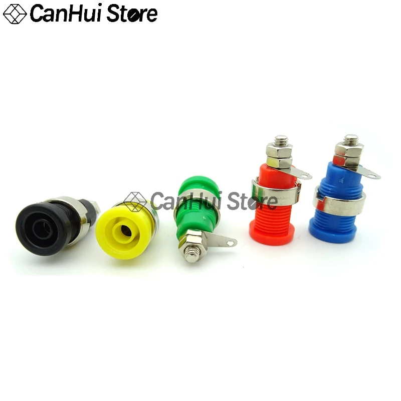 5Pcs 5 Colors 4MM Banana Jack Socket Nut Washer for Multimeter Oscilloscope Binding Post Plug Connector High Current 32A 2099