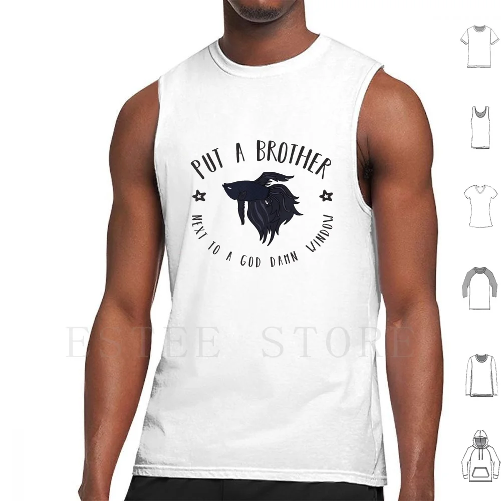 Qwerty-Brother Tank Tops Vest Cotton Mr Robot Qwerty Elliot Alderson Rami Malek Beta Fish