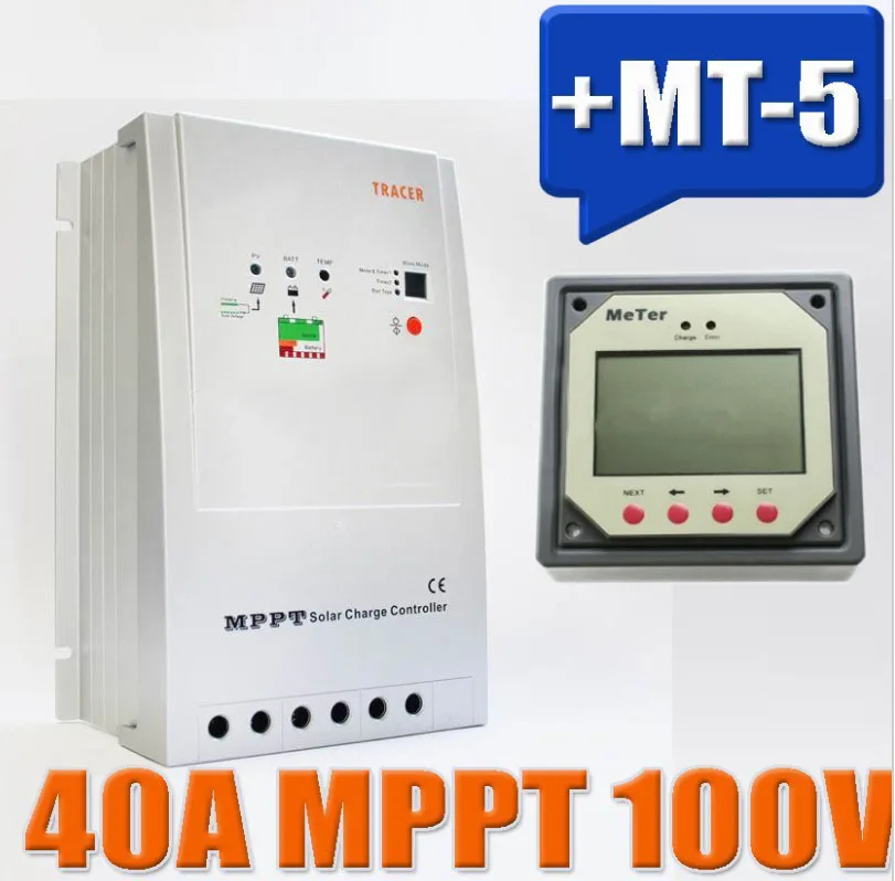 mppt controlador de carga solar tracer 4210rn com mt5 medidor remoto 40 amperes 100vdc mppt reguladores solares fotovoltaicos casa 40a 01