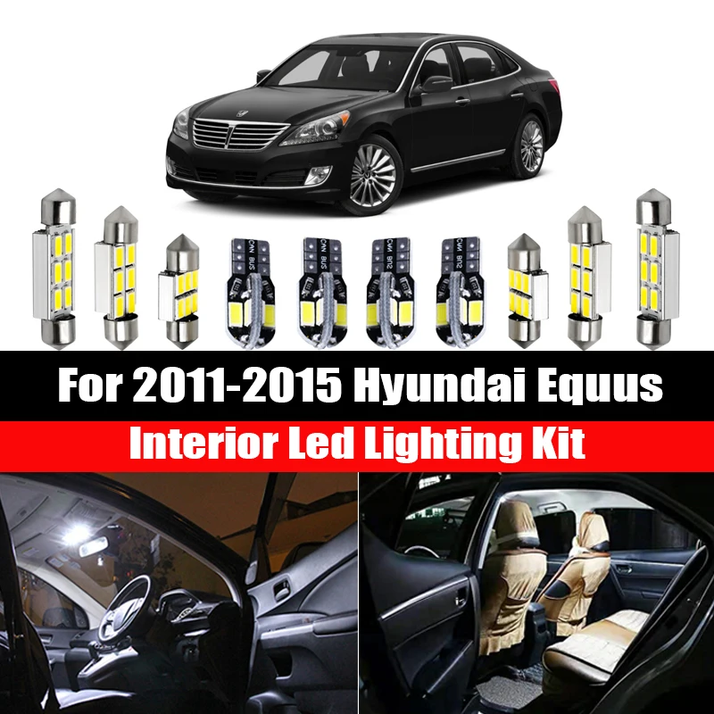 For Hyundai Equus 2011-2015 Vehicle License Plate Lamp Car Accessories Canbus LED Interior Trunk Cargo Door Light Bulbs Kit