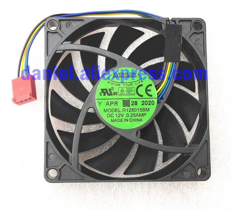Original Everflow R128015BM 12V 0.25A 8015 8cm 4-wire adjustable speed double ball silent fan