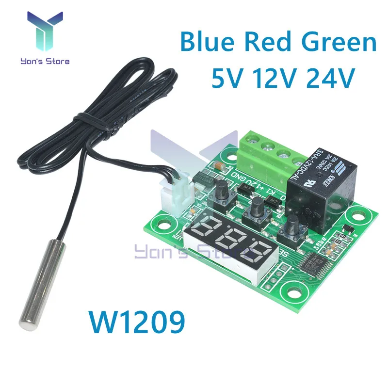 

W1209 Blue/Red light Heat Cool Temp Thermostat temperature control switch DC 5V 12V temperature controller thermometer thermo