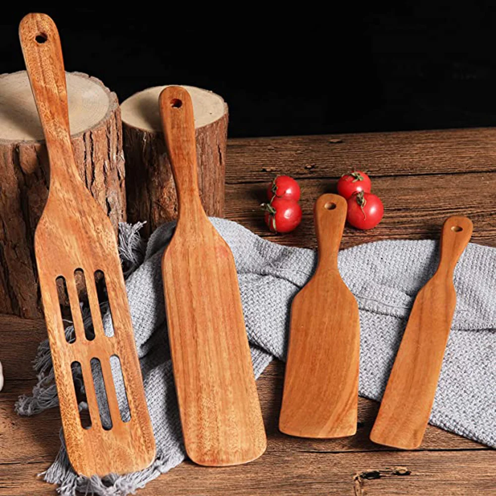 1-7 Stück/Set Teakholz-Küchenbesteck: Sieb- und Suppenlöffel, spezieller Nano-Schöpflöffel, Kochlöffel, Holz-Küchenzubehör-Set – Detail 40