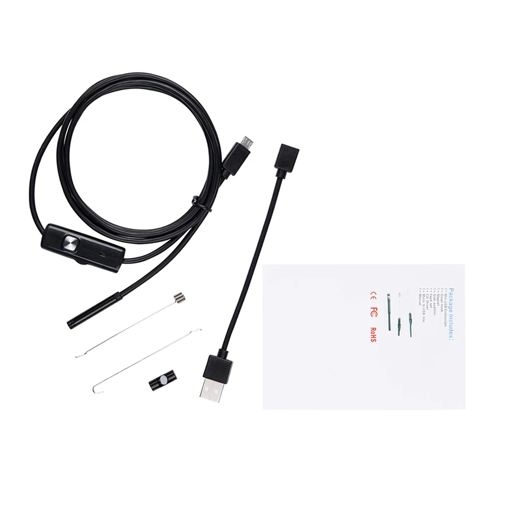 Android Endoscope 5mm 1m/2m/5m IP67 Waterproof Support OTG&UVC Smartphone HD Snake Mini Usb Endoscope For Car/PCB/EarDetection