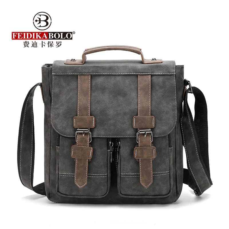 Men Vintage Leather Handbags USA West Cowboy Casual Leather Bag Male Business Travel Messenger Bags Men's Crossbody Shoulder Bag