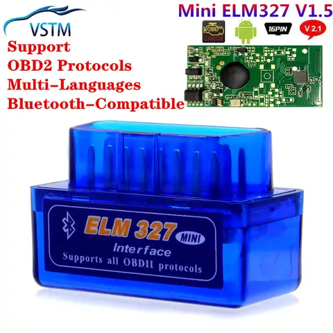 NEW Elm327 Bluetooth OBD2 V2.1 Elm 327 V 2.1/1.5 obd 2 Car Diagnostic-Tool Scanner Elm-327 OBD Adapter Auto Diagnostic Tool