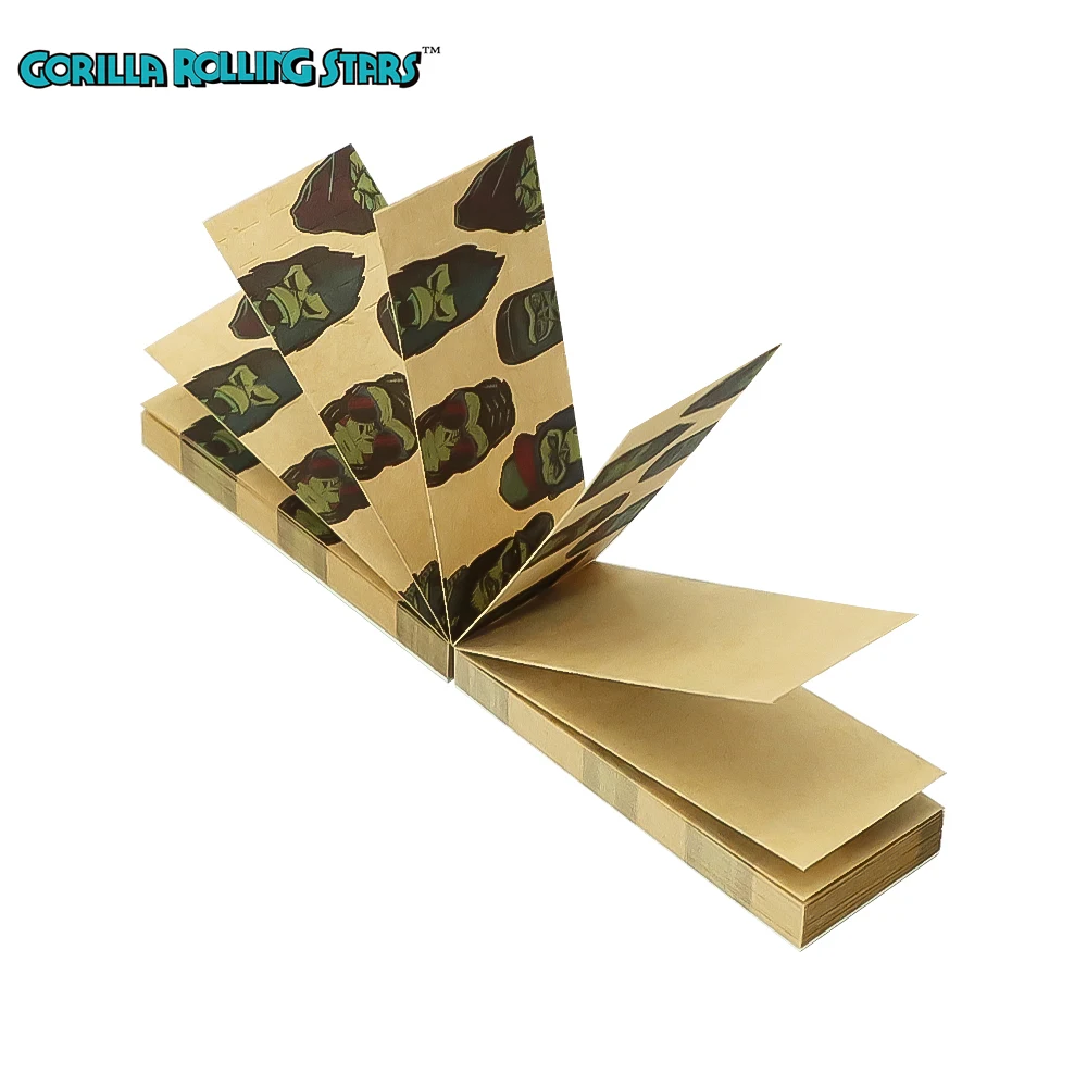 Orangutan Pattern 25 Booklets Natural Unrefined Brown/White Rolling Papers Filter Tips 50 leaves/Booklets 46*18MM