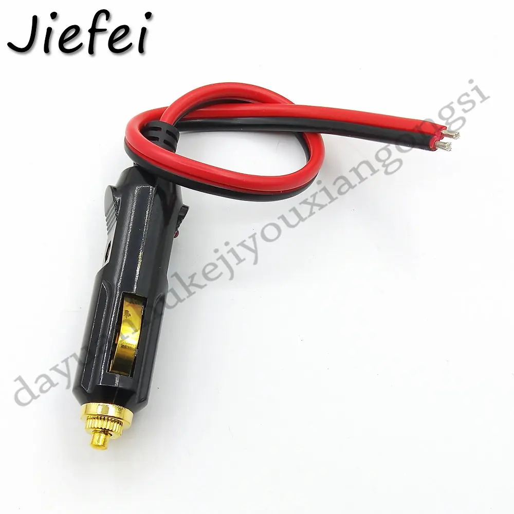 1Pcs Gold-plated High Quality Auto15A Male Car Cigarette Lighter LED Socket Plug Connector Adapter 14AWG