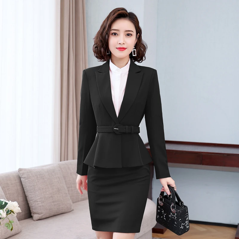 Ungu OL Gaya Fashion Cocok untuk Musim Gugur Musim Dingin Formal Kerja Profesional Memakai Set Karir Wawancara Blazer