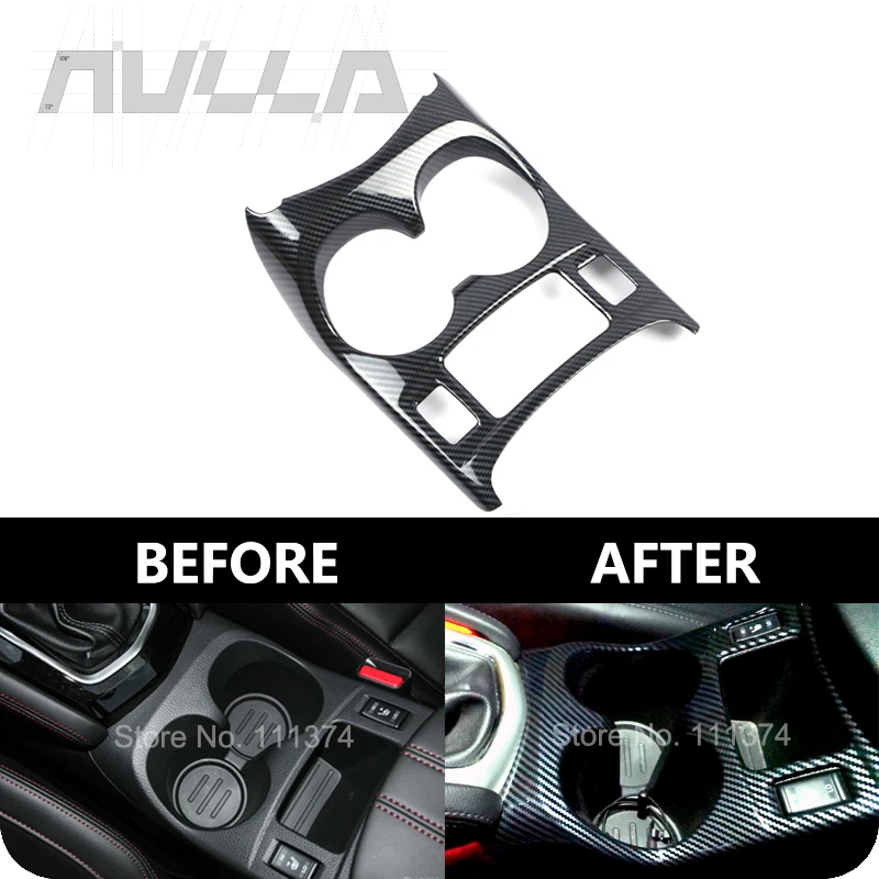 Car Interior Decoration For Nissan Qashqai J11 2019 2020 2021 ABS Carbon Look Water Cup Holder Cover Frame Trim Accessories