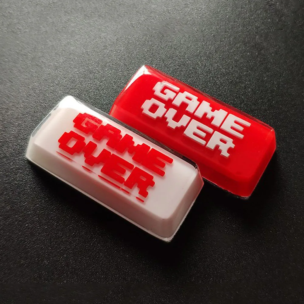 Resin GAMEOVER Enter Keycap White Red DIY Key Cap For Cherry Mx Switch Mechanical Keyboard Decoration Replacement 2.25u