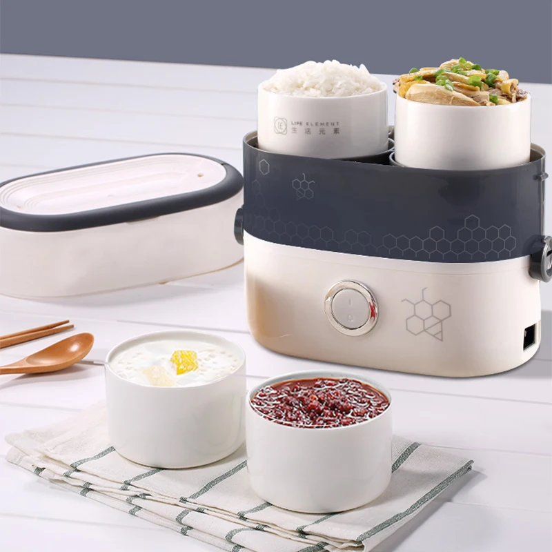 

Electric lunch box Ceramic liner can be plugged in for heat preservation 250W automatic heating lunch box Mini rice cooker