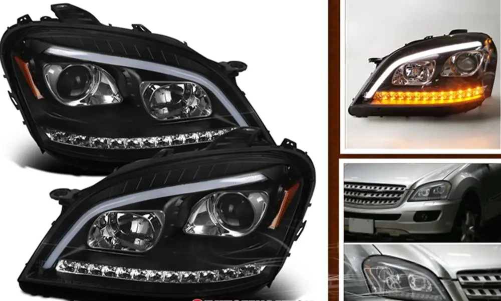 Sulinso For Benz-W164 ML280 ML320 ML500 ML350 2005-2008 Year Black Projector LED HeadLight Accessories