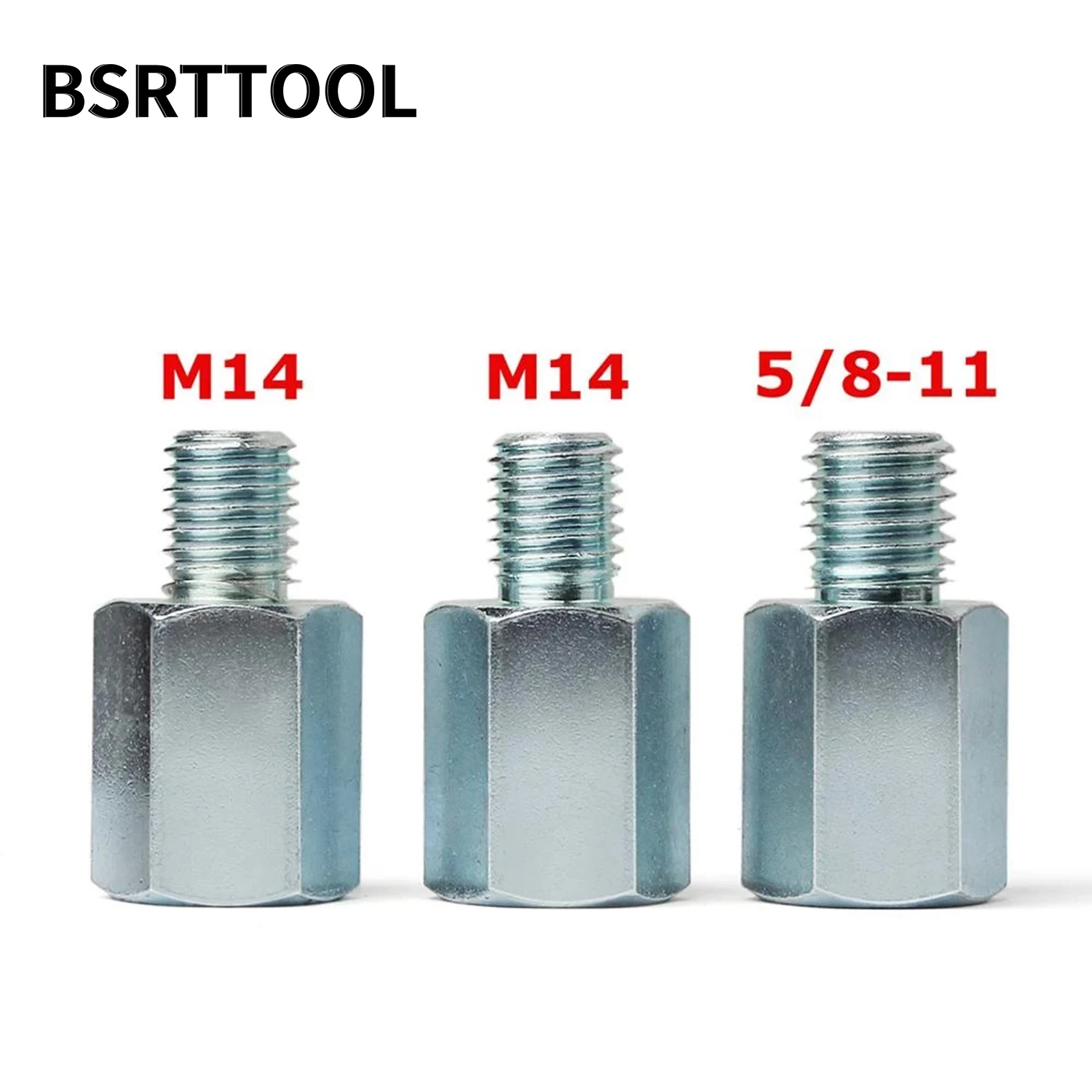 BSRTTOOL 1 Buah Adaptor untuk Gerinda Sudut Bit Pengeboran Berlian M14 Hingga 5-8-11 atau 5-8-11 Hingga M14 atau M14 Hingga M10