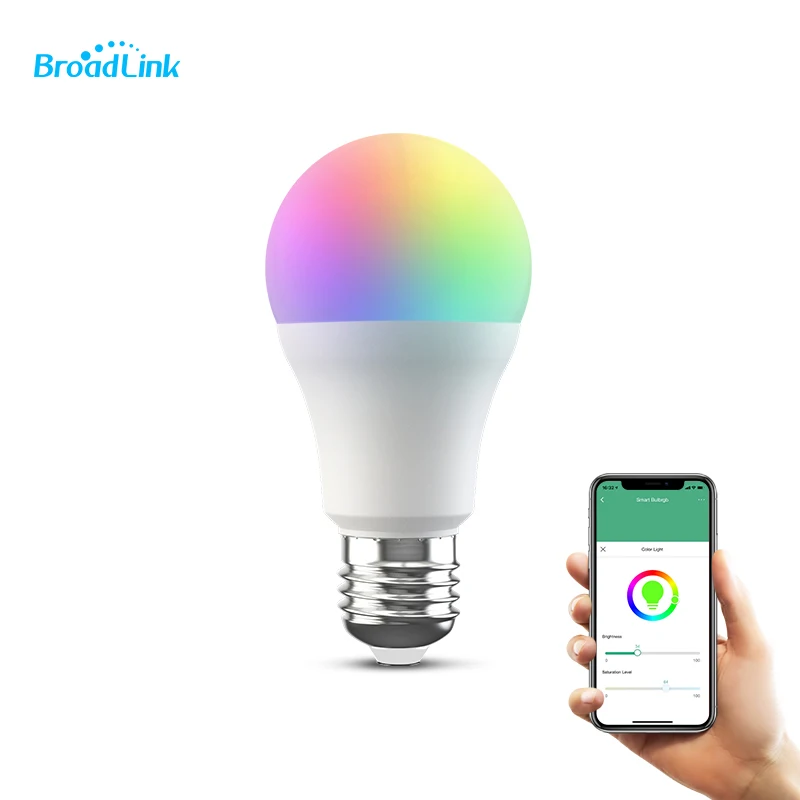 BroadLink LB27 26 Smart Wi-Fi RGB Bulb Dimmer Timer Light يعمل مع Google Home و Alexa