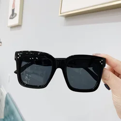 Gafas De Sol cuadradas Retro para mujer, anteojos De Sol femeninos con degradado, De diseñador De marca De moda, color negro Vintage