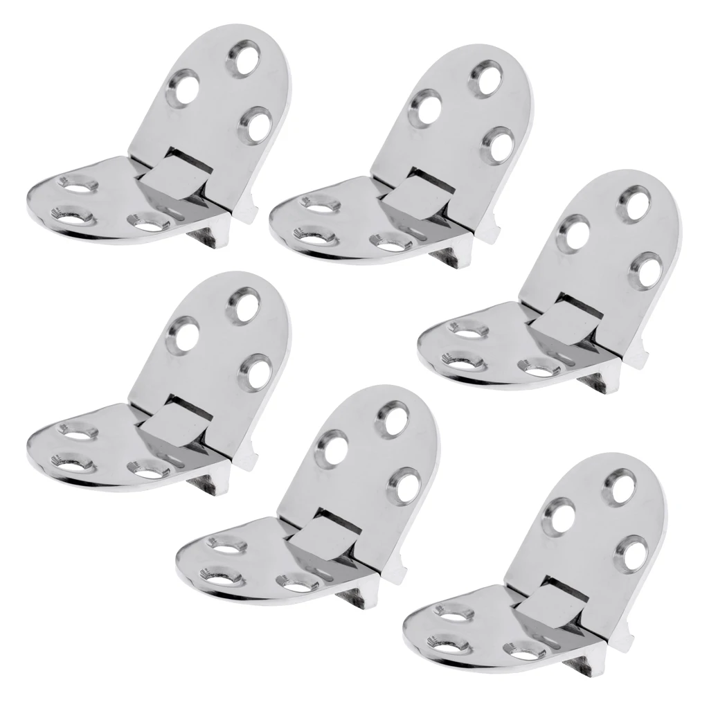 6pcs 316 Stainless Steel Flush Strap Hinge Door Hinge for Marine Boat Yacht