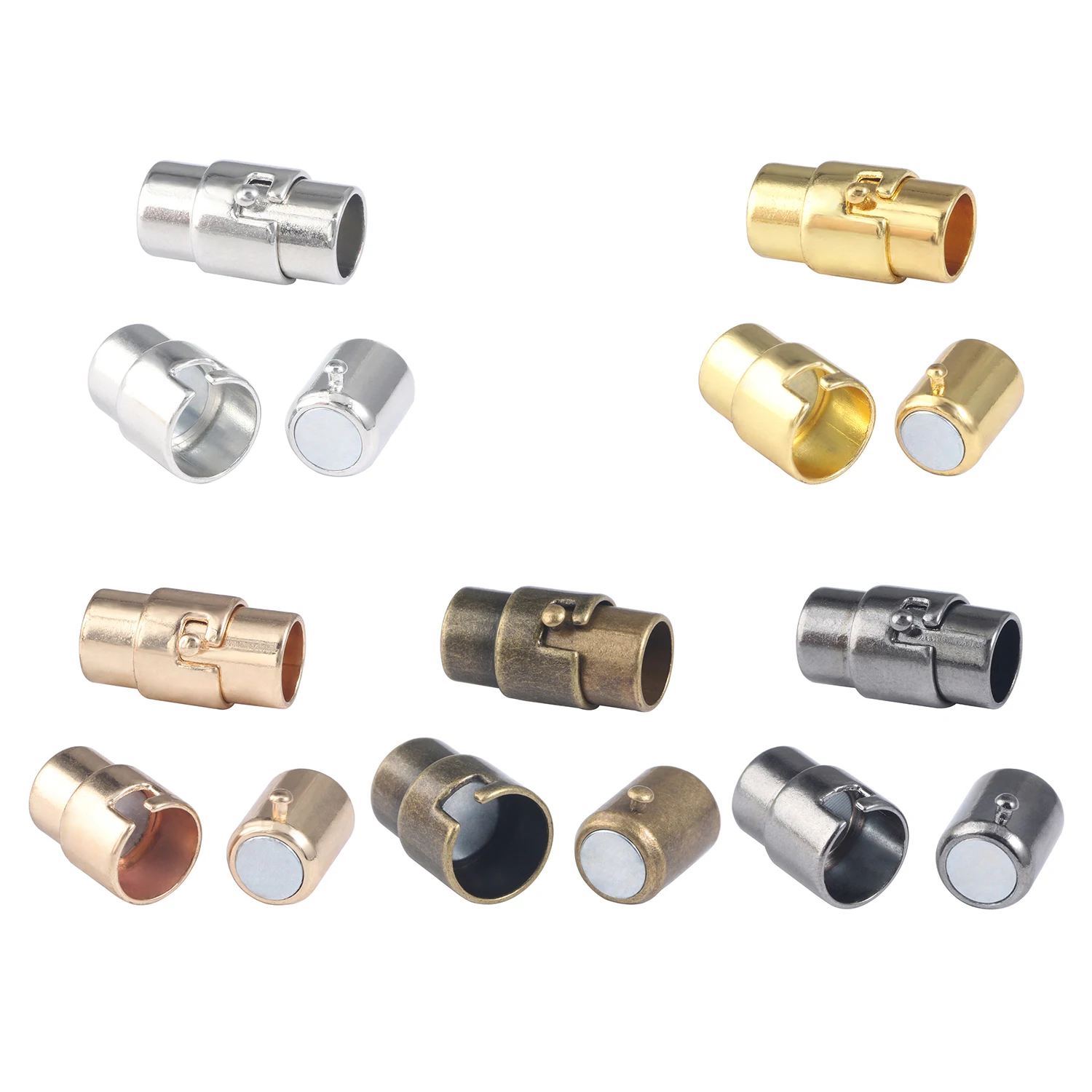 5Sets Metal Strong Magnetic Clasps for DIY Jewelry Making Leather Cord Bracelet Necklace Magnet End Clasp Connectors