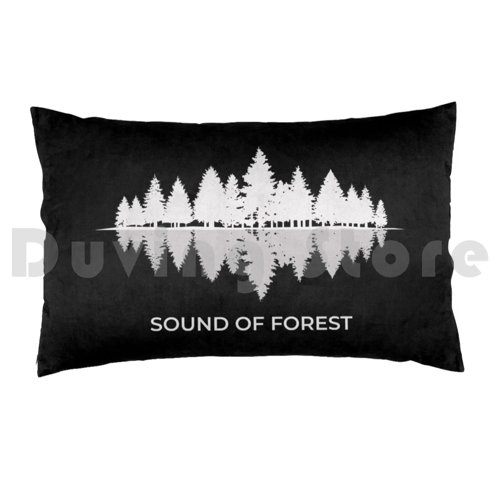 Forest Sound Pillow Case Printed 50x75 Forest Nature Sound Music Sound Of Forest Quote Trees Blue Animals Cool