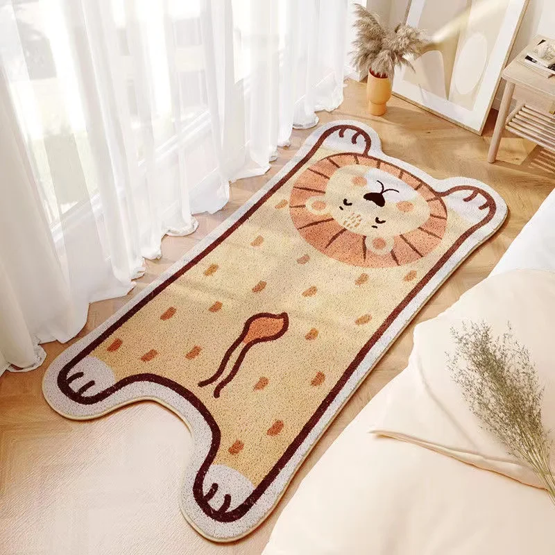 Ins Cartoon Rug Nordic Bedroom Bedside Carpet Cute Dinosaur Soft Floor Mat Sofa Side Carpet Bathroom Non-slip Doormat Home Decor