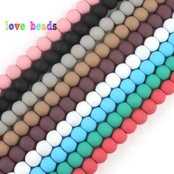 4/6/8mm Natural Matte Multicolor Hematite Stone Rubber Loose Round Beads for Accessories Jewellery Making Diy Bracelet 15