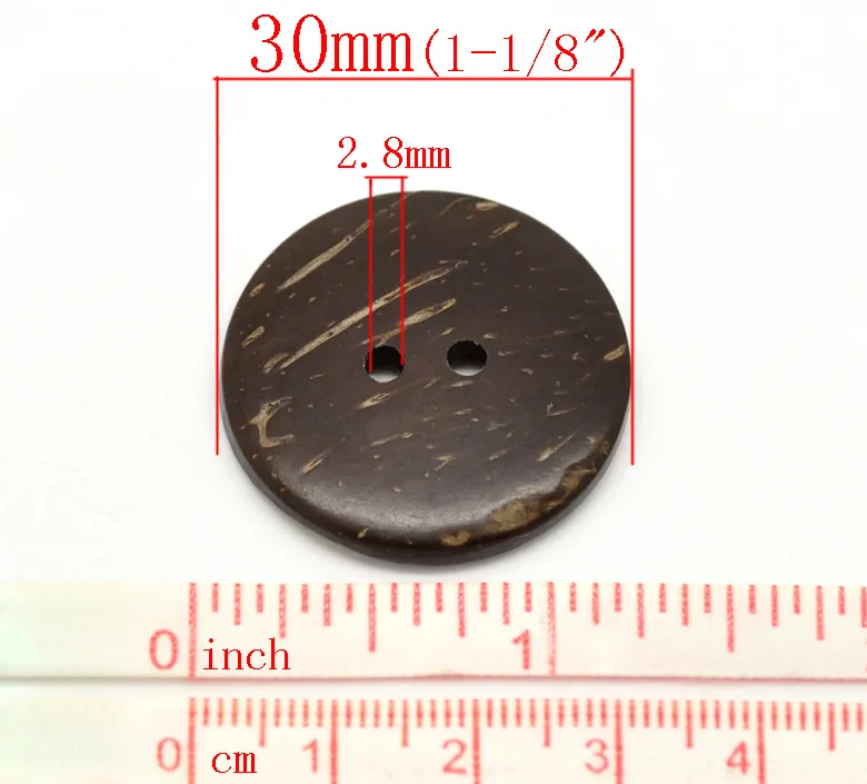 13-50mm 2 Holes Brown Coconut Shell Sewing Buttons Round Button For Clothing Scrapbooking Garment DIY Crafts Sewing Accessories